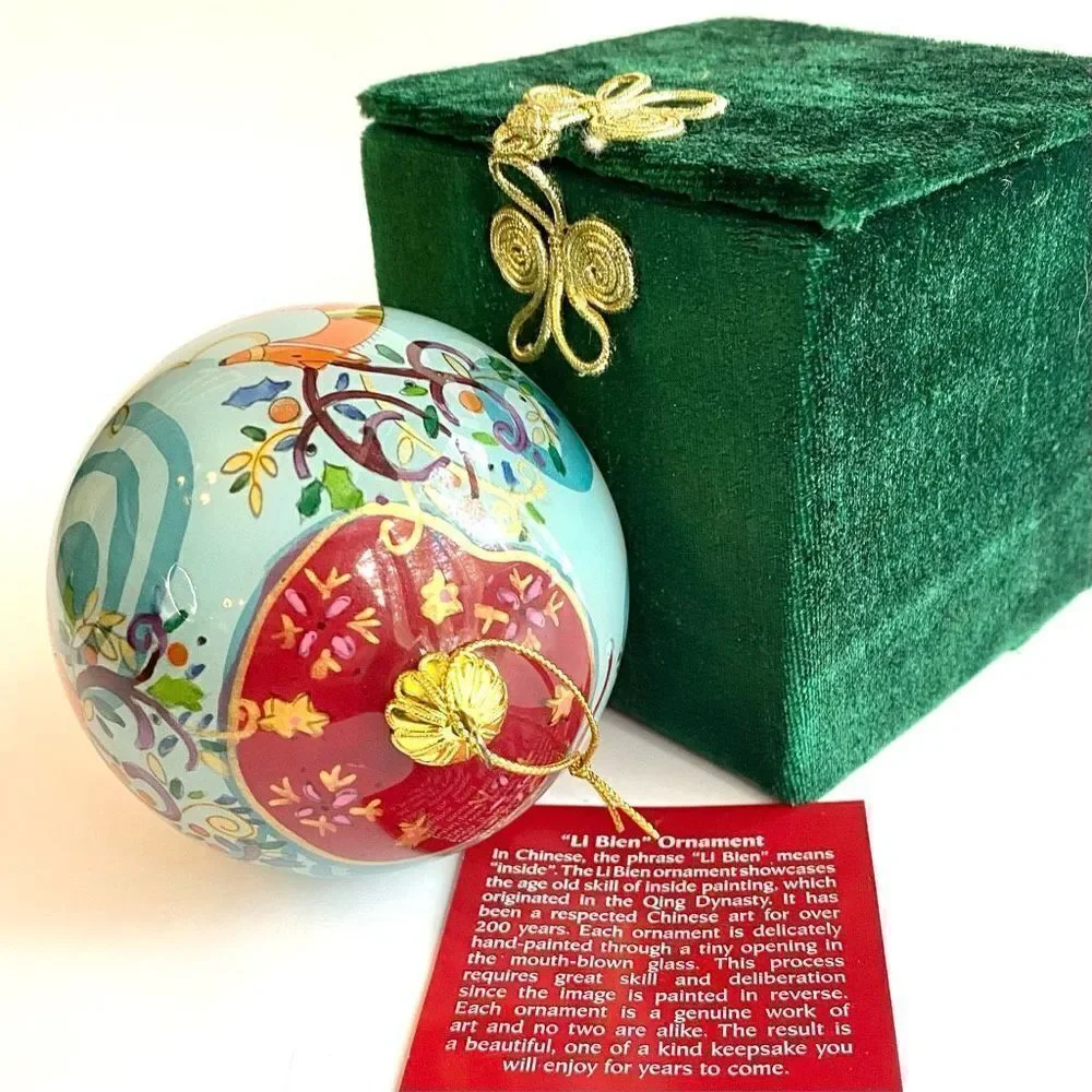 Li Bien Ornament 2011 Santa Sleigh Reindeer Christmas Original Box Mint Cond